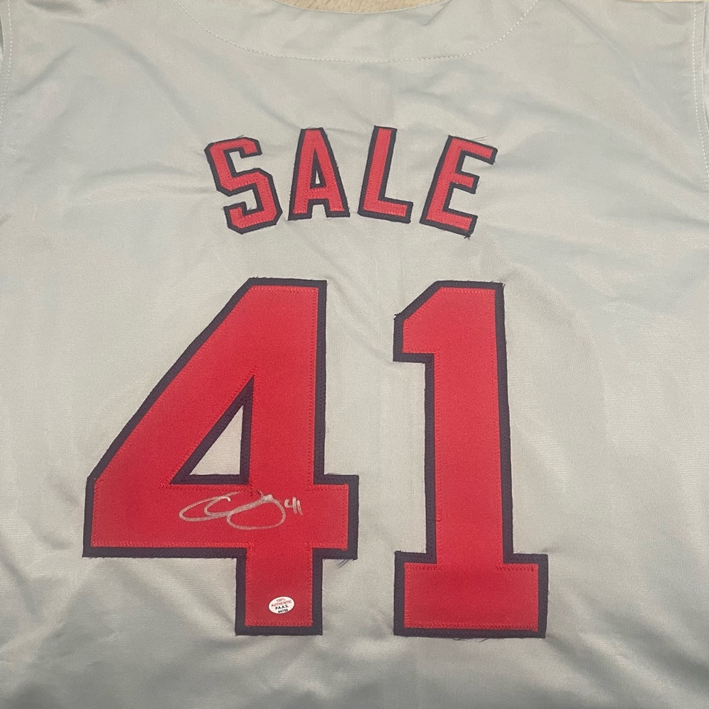 CUSTOM Autographed Chris Sale Red Sox Jersey w/ COA